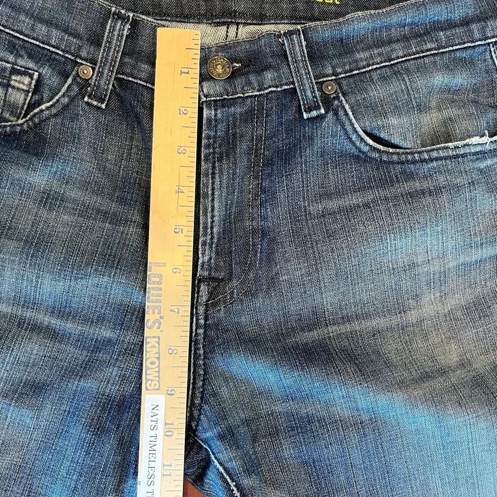7 For All Mankind Bootcut Jeans Mens‎ 32x29 Dark Distressed Faded Stretch